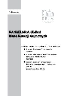 Pełny Zapis Przebiegu Posiedzenia Komisji Ochrony Środowiska, Zasobów Naturalnych i Leśnictwa (nr 70) z dnia 4 kwietnia 2013 r.