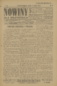 Nowiny dla Wszystkich : dziennik ilustrowany. R.3, 1905, nr 27