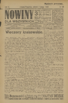 Nowiny dla Wszystkich : dziennik ilustrowany. R.3, 1905, nr 33