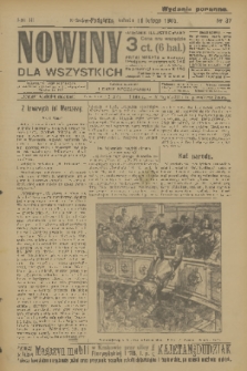 Nowiny dla Wszystkich : dziennik ilustrowany. R.3, 1905, nr 37