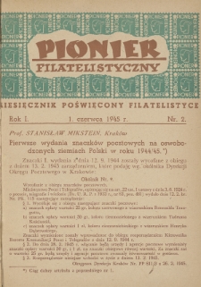 Pionier Filatelistyczny : miesięcznik poświęcony filatelistyce. 1945, nr 2