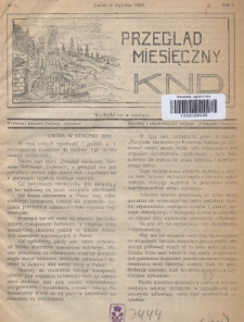 Przegląd Miesięczny KND. 1924, nr  1