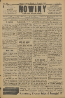 Nowiny : dziennik niezawisły demokratyczny illustrowany. R.6, 1908, nr 214