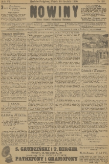 Nowiny : dziennik niezawisły demokratyczny illustrowany. R.6, 1908, nr 291