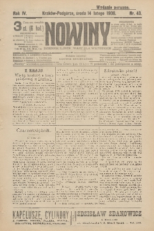 Nowiny : dziennik ilustrowany dla wszystkich. R.4, 1906, nr 43