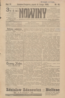 Nowiny : dziennik ilustrowany dla wszystkich. R.4, 1906, nr 45