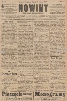 Nowiny : dziennik niezawisły demokratyczny illustrowany. R.5, 1907, nr 52