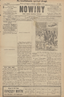 Nowiny : dziennik niezawisły demokratyczny illustrowany. R.8, 1910, nr 27 [skonfiskowany]