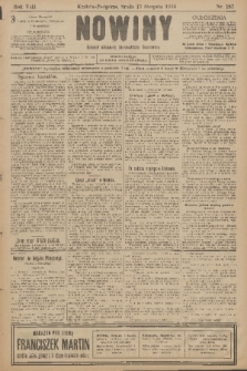 Nowiny : dziennik niezawisły demokratyczny illustrowany. R.8, 1910, nr 187