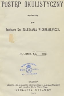 Postęp Okulistyczny. R.15, Spis rzeczy