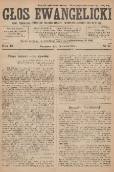 Głos Ewangelicki : pismo tygodniowe poświęcone sprawom Kościoła Ewangelicko-Augsburskiego w Polsce. R.3, 1922, № 12