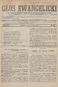 Głos Ewangelicki : pismo tygodniowe poświęcone sprawom Kościoła Ewangelicko-Augsburskiego w Polsce. R.3, 1922, № 36