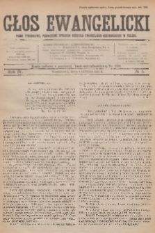 Głos Ewangelicki : pismo tygodniowe poświęcone sprawom Kościoła Ewangelicko-Augsburskiego w Polsce. R.4, 1923, № 5