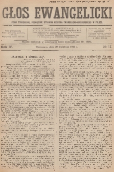 Głos Ewangelicki : pismo tygodniowe poświęcone sprawom Kościoła Ewangelicko-Augsburskiego w Polsce. R.4, 1923, № 17