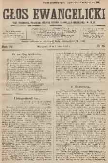 Głos Ewangelicki : pismo tygodniowe poświęcone sprawom Kościoła Ewangelicko-Augsburskiego w Polsce. R.4, 1923, № 26