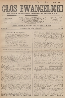 Głos Ewangelicki : pismo tygodniowe poświęcone sprawom Kościoła Ewangelicko-Augsburskiego w Polsce. R.4, 1923, № 37