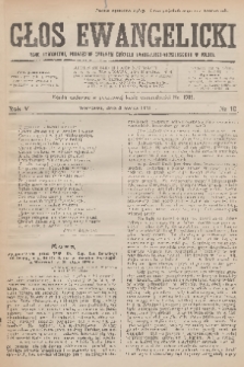 Głos Ewangelicki : pismo tygodniowe poświęcone sprawom Kościoła Ewangelicko-Augsburskiego w Polsce. R.5, 1924, № 10