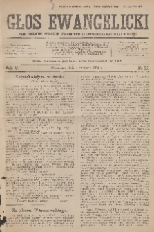 Głos Ewangelicki : pismo tygodniowe poświęcone sprawom Kościoła Ewangelicko-Augsburskiego w Polsce. R.5, 1924, № 22