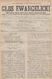 Głos Ewangelicki : pismo tygodniowe poświęcone sprawom Kościoła Ewangelicko-Augsburskiego w Polsce. R.5, 1924, nr 33