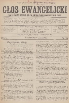 Głos Ewangelicki : pismo tygodniowe poświęcone sprawom Kościoła Ewangelicko-Augsburskiego w Polsce. R.5, 1924, nr 38