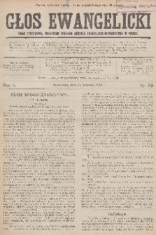 Głos Ewangelicki : pismo tygodniowe poświęcone sprawom Kościoła Ewangelicko-Augsburskiego w Polsce. R.5, 1924, nr 39