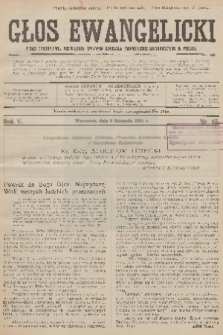 Głos Ewangelicki : pismo tygodniowe poświęcone sprawom Kościoła Ewangelicko-Augsburskiego w Polsce. R.5, 1924, nr 45