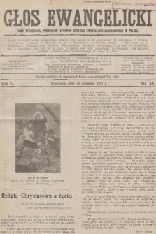 Głos Ewangelicki : pismo tygodniowe poświęcone sprawom Kościoła Ewangelicko-Augsburskiego w Polsce. R.5, 1924, nr 48