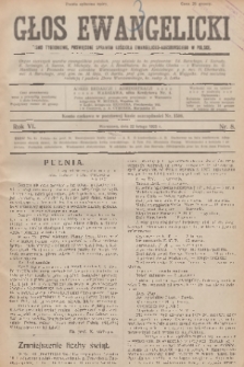 Głos Ewangelicki : pismo tygodniowe poświęcone sprawom Kościoła Ewangelicko-Augsburskiego w Polsce. R.6, 1925, nr 8