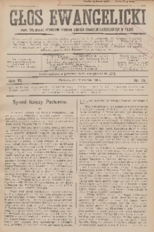 Głos Ewangelicki : pismo tygodniowe poświęcone sprawom Kościoła Ewangelicko-Augsburskiego w Polsce. R.6, 1925, nr 16