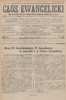 Głos Ewangelicki : pismo tygodniowe poświęcone sprawom Kościoła Ewangelicko-Augsburskiego w Polsce. R.6, 1925, nr 49