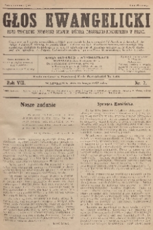 Głos Ewangelicki : pismo tygodniowe poświęcone sprawom Kościoła Ewangelicko-Augsburskiego w Polsce. R.8, 1927, nr 7