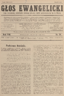 Głos Ewangelicki : pismo tygodniowe poświęcone sprawom Kościoła Ewangelicko-Augsburskiego w Polsce. R.8, 1927, nr 28