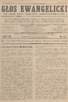 Głos Ewangelicki : pismo tygodniowe poświęcone sprawom Kościoła Ewangelicko-Augsburskiego w Polsce. R.8, 1927, nr 31