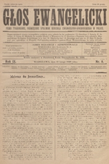 Głos Ewangelicki : pismo tygodniowe poświęcone sprawom Kościoła Ewangelicko-Augsburskiego w Polsce. R.9, 1928, nr 8