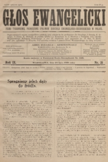 Głos Ewangelicki : pismo tygodniowe poświęcone sprawom Kościoła Ewangelicko-Augsburskiego w Polsce. R.9, 1928, nr 31