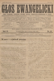 Głos Ewangelicki : pismo tygodniowe poświęcone sprawom Kościoła Ewangelicko-Augsburskiego w Polsce. R.9, 1928, nr 32