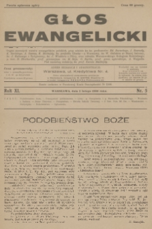 Głos Ewangelicki : pismo tygodniowe poświęcone sprawom Kościoła Ewangelicko-Augsburskiego w Polsce. R.11, 1930, nr 5