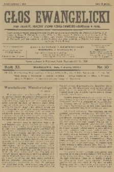 Głos Ewangelicki : pismo tygodniowe poświęcone sprawom Kościoła Ewangelicko-Augsburskiego w Polsce. R.11, 1930, nr 10