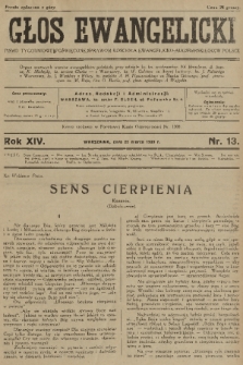 Głos Ewangelicki : pismo tygodniowe poświęcone sprawom Kościoła Ewangelicko-Augsburskiego w Polsce. R.14, 1933, nr 13