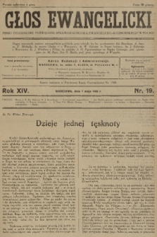 Głos Ewangelicki : pismo tygodniowe poświęcone sprawom Kościoła Ewangelicko-Augsburskiego w Polsce. R.14, 1933, nr 19