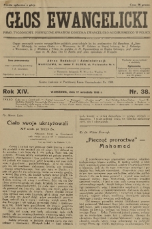 Głos Ewangelicki : pismo tygodniowe poświęcone sprawom Kościoła Ewangelicko-Augsburskiego w Polsce. R.14, 1933, nr 38