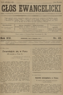 Głos Ewangelicki : pismo tygodniowe poświęcone sprawom Kościoła Ewangelicko-Augsburskiego w Polsce. R.14, 1933, nr 45