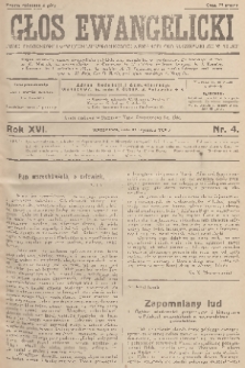 Głos Ewangelicki : pismo tygodniowe poświęcone sprawom Kościoła Ewangelicko-Augsburskiego w Polsce. R.16, 1935, nr 4