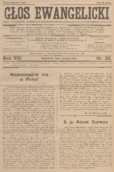 Głos Ewangelicki : pismo tygodniowe poświęcone sprawom Kościoła Ewangelicko-Augsburskiego w Polsce. R.16, 1935, nr 35