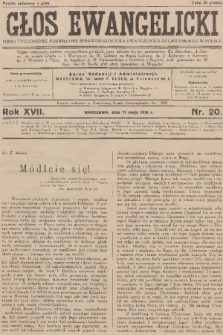 Głos Ewangelicki : pismo tygodniowe poświęcone sprawom Kościoła Ewangelicko-Augsburskiego w Polsce. R.17, 1936, nr 20