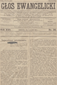 Głos Ewangelicki : pismo tygodniowe poświęcone sprawom Kościoła Ewangelicko-Augsburskiego w Polsce. R.17, 1936, nr 36