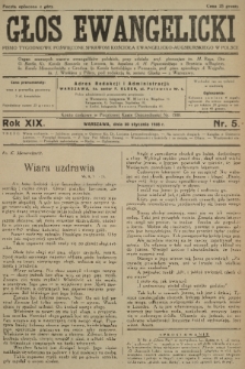 Głos Ewangelicki : pismo tygodniowe poświęcone sprawom Kościoła Ewangelicko-Augsburskiego w Polsce. R.19, 1938, nr 5