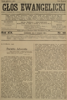 Głos Ewangelicki : pismo tygodniowe poświęcone sprawom Kościoła Ewangelicko-Augsburskiego w Polsce. R.19, 1938, nr 48