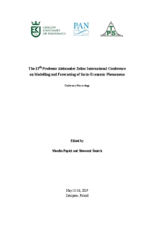 The 13th Professor Aleksander Zelias International Conference on Modelling and Forecasting of Socio-Economic Phenomena : conference proceedings : May 13-16, 2019, Zakopane, Poland