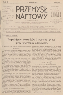 Przemysł Naftowy : dwutygodnik wydawany nakładem Krajowego Towarzystwa Naftowego we Lwowie. R.2, 1927, Zeszyt 4